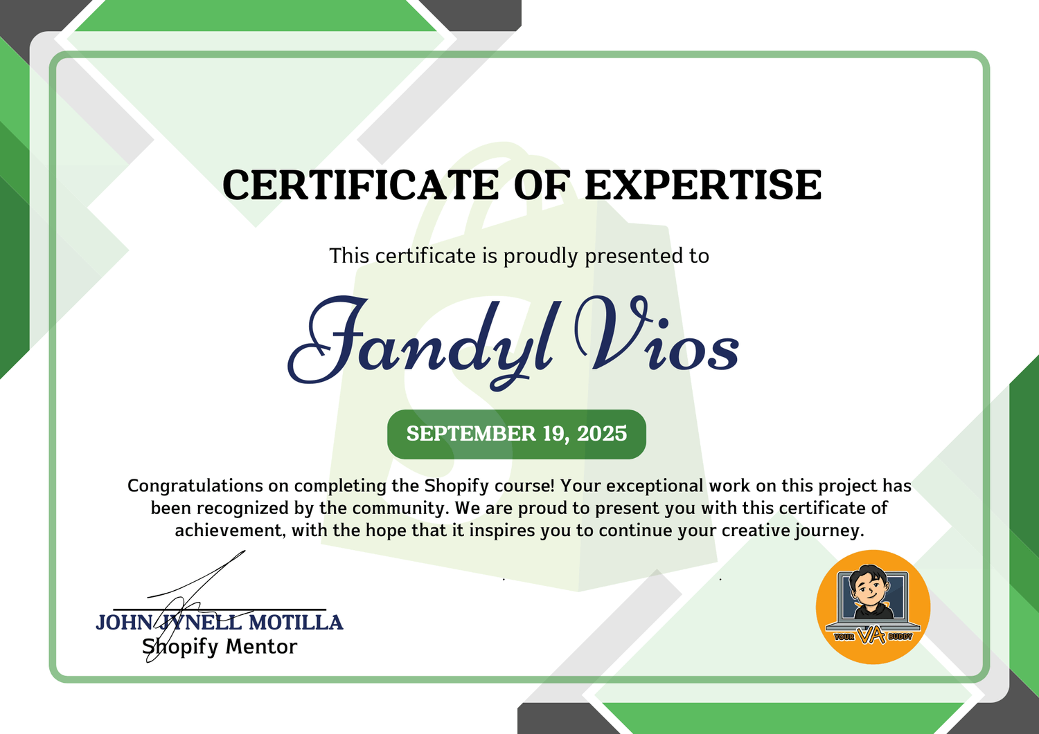 Certificate of Expertise